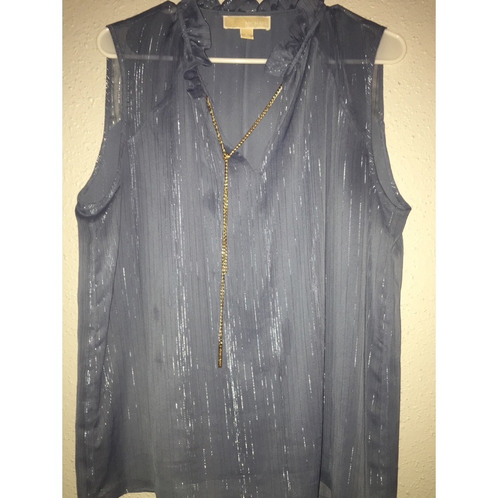 Michael Kors sleeveless blouse with necklace